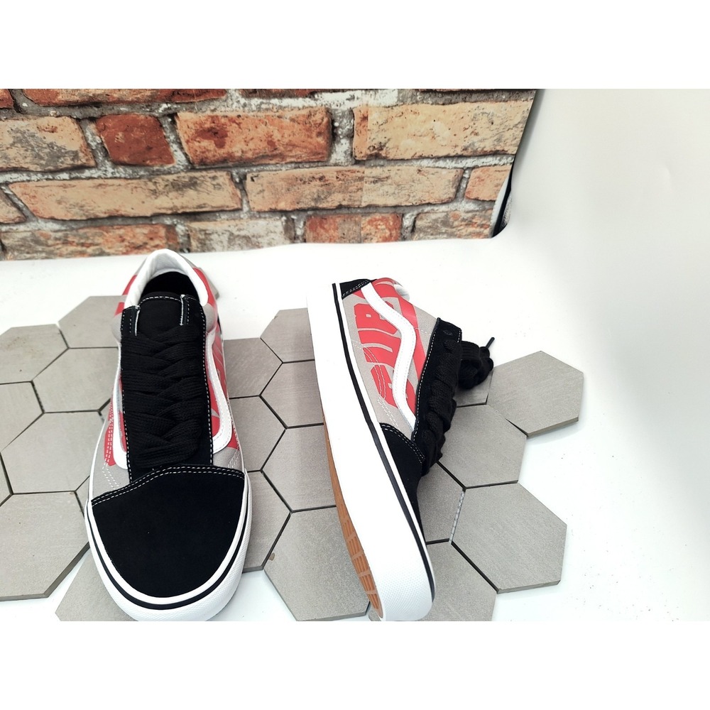Vans Old Skool Jumbo Logo Black Red White Suede Sneaker Men Sz 11.5 New Rare - Picture 7 of 9